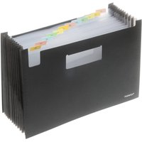 FolderSys Fächermappe Fächer-Stehsammler schwarz DIN A4 12-Fach  Schwarz von Foldersys