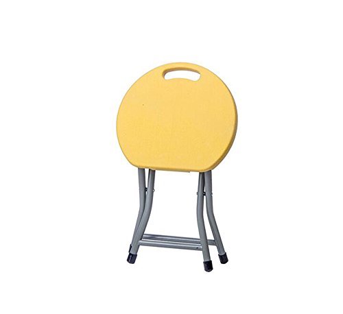 Folding chairs Klappstuhl/Haushalt Klapphocker/Portable Outdoor-Freizeit runden Stuhl/Thick Kunststoff-Esstisch Bank (Farbe : Gelb) von Folding chairs