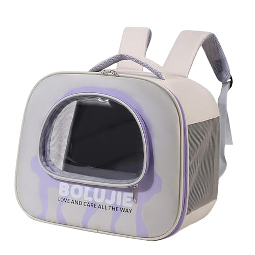 Folpus Tragetasche für Katzen und Hunde, Reisetasche mit transparentem Fenster, praktisch mit verstellbarem Schultergurt, einzigartiger Tragerucksack für, LILA von Folpus