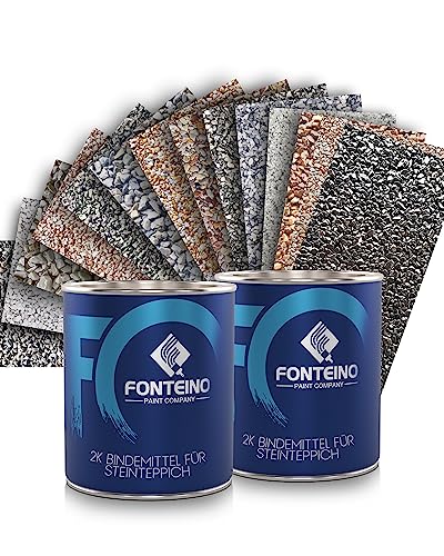 Steinteppich Außen Komplettset - UV-beständig - Marmorkies für 2m² - Bodenbelag Rosso Verona 4-8mm von Fonteino