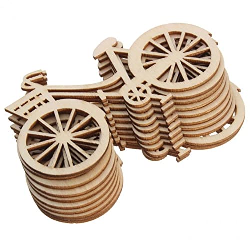 Fopytu 10pcs Holzfahrrad Ornamente DIY Handgefertigtes Fahrradausschnitt Scheiben Kunsthandwerk Für Home Weihnachten Geburtstag Hochzeitsfestival Party Dekorationen von Fopytu