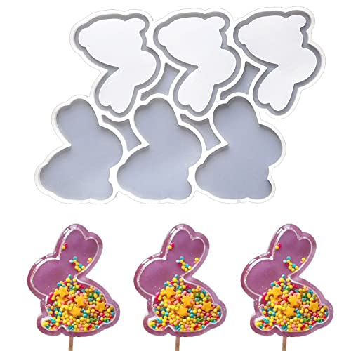 Niedliche Hasen Lollipop Form Osterlollipop Silikon Schimmel Lutscher Machen Werkzeug Ostern Kaninchenform Diy Lollipop Form Schokoladenkuchen Dekorieren Werkzeuge von Fopytu