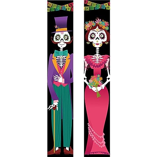 Fopytu Tag Der Veranda Türschild Banner Halloween Dekorationen Mexiko Dia De Los Muertos Wanddekoration Hängende Türdekoration Home Party Vorräte von Fopytu