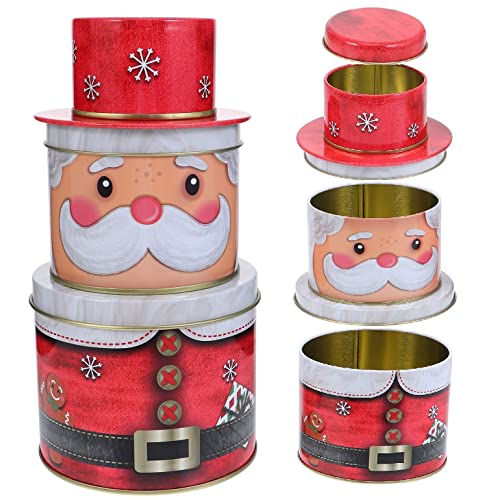 Fopytu Weihnachtskeksen Dosen Deckel Cookie Container Weihnachten Zinn Storage Candy Box Geschenkverpackung Für Weihnachtstischdekoration von Fopytu