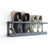 Eingangsbereich Metall An Der Wand Montierter Schuhschrank Industrielles Schuhregal Regal Schwarzes Offenes, Schwebendes Moderne Flurschuhorganizer von ForesteelStore