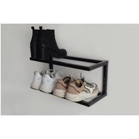 Tier Schuhregal Industrial Metall Für Flur Dekor Wandhalterung Schuhständer Custom Schuhablage Eingang Regal Housewarming Geschenk von ForesteelStore