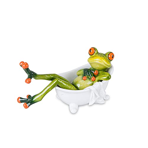 formano Dekoration Frosch in der Badewanne, Hellgrün, 14 cm von formano