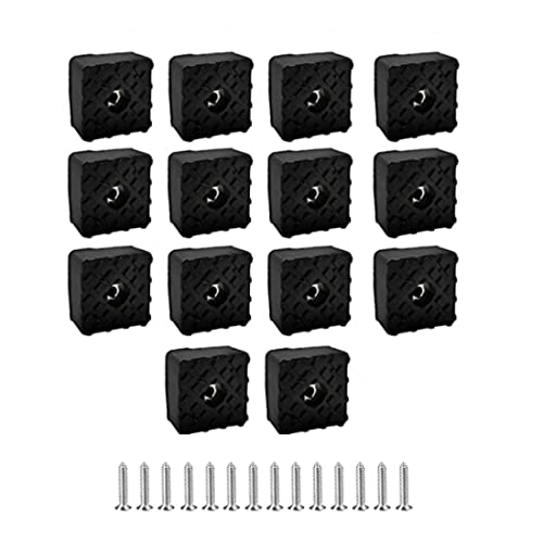 14 Stücke schwarzer Gummifußmatten, 30X30mm schwarzes Quadrat mit Schraubpuffer Anti-Rutsch Gummifüßen, verwendet für Möbel, Tische und Stühle von Formist