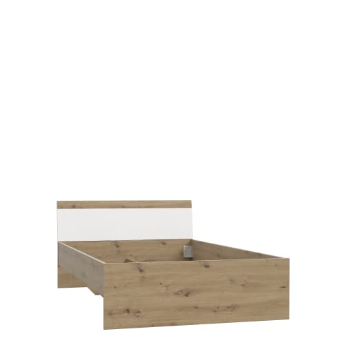 FORTE Arkina Jugendbett mit Liegefläche 120 x 200 cm , Holzwerkstoff, Artisan Eiche + Weiß, B x H x T: 125,3 x 76,8 x 210 cm von Forte Möbel