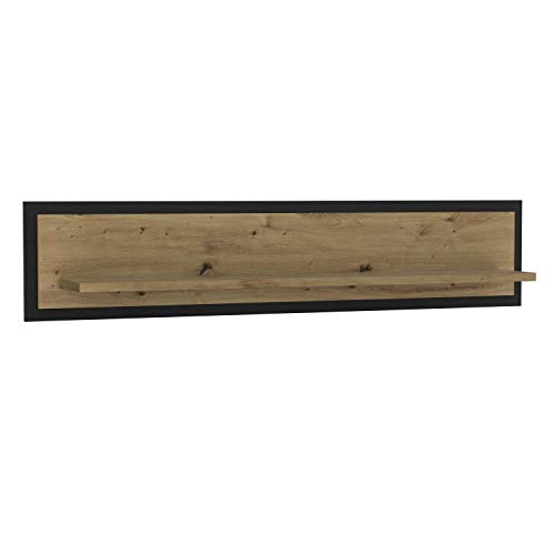 FORTE Trondheim Wandregal, Holzwerkstoff, Artisan Eiche/Schwarz Eiche, 29,6 x 140 x 23,4 cm von Forte