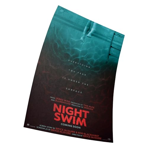 Night Swim 2024 Movie Poster Größe 11" x 17" Dekorative Rahmenloses Kunst Geschenk (28 x 43 cm) Leinwand Poster von Fortiaboot