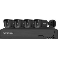 Foscam FNA108E-B4-2T black LAN IP-Überwachungskamera-Set 8-Kanal mit 4 Kameras 3840 x 2160 Pixel von Foscam