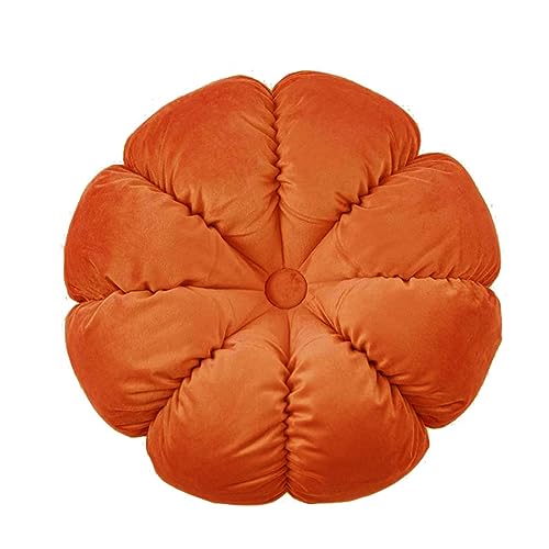 Fouriding Runde Blume Wurfkissen 45cm Samt Petal Kissen Kissen Boden Kissen für Wohnzimmer Sofa Bett Stuhl Boden Auto Home Decoration (Orange) von Fouriding