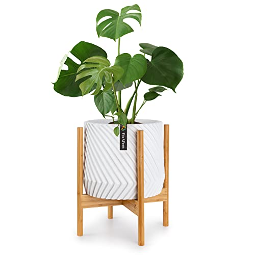 Pflanzenständer (Plant Stand) L OHNE Übertopf - Blumenständer Holz aus nachhaltigem Bambus - Pflanzenhocker - Pflanzenständer aus Holz - Blumentopf Ständer - zeitloser Blumenhocker aus Holz von Fox & Fern