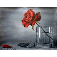 Rote Rose, Blumen Im Glas, Kunstdruck Von Eric Allen Young | Rahmendope von FrameDope