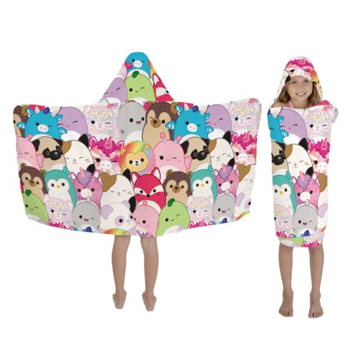 Squishmallows Kids Bath/Pool/Beach Soft Cotton Terry Hooded Towel Wrap, 24 in x 50 in, by Franco von Franco