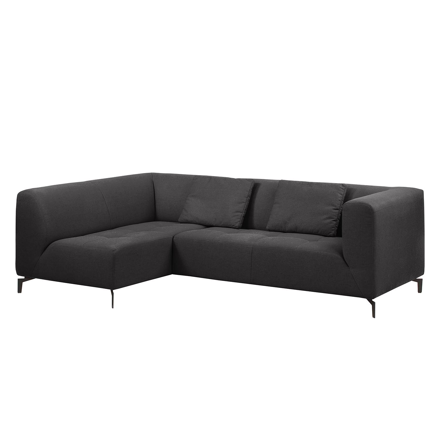 Fredriks Ecksofa Rosewood Dunkelgrau Webstoff 260x80x166 cm mit Hocker von Fredriks