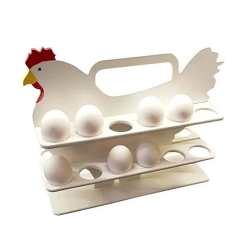 Hühnerförmiger Holzständer Aufbewahrungsregal Für Eier Aus Holz Praktischer Eierspender Leicht Zu Reinigender Eier Organizer Küchenutensilien Küchen Kühlschrank Organizer von Frotox