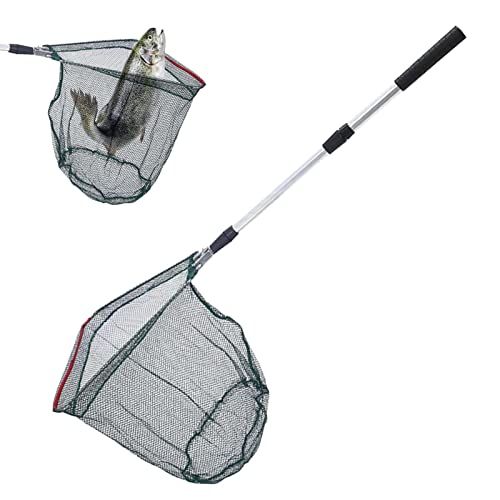 Fulenyi Fischkescher - Feinmaschige Fischkescher mit Teleskopstiel,Angelzubehör Fangnetz für Anfänger oder Angelbegeisterte zum Fischen von Fulenyi