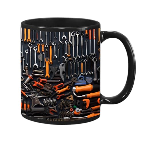 Mechaniker-Werkzeugkasten-Kaffeetasse, Mechaniker-Kaffeetasse für Männer - 350 ml Keramik-Handwerkzeug-Kaffee-Reisebecher-Tasse - Lustige Kaffeetasse zum Geburtstag, Weihnachten, von Fulenyi