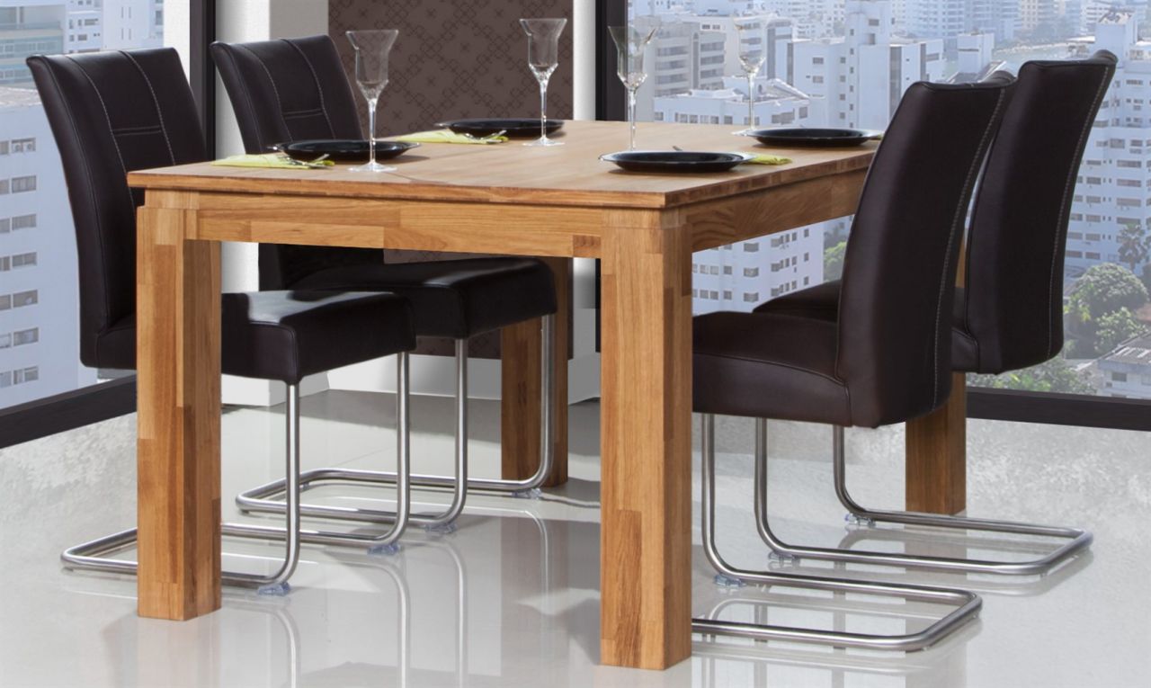 Esstisch Tisch ausziehbar MAISON Buche massiv 120/165x100 cm von Fun Möbel