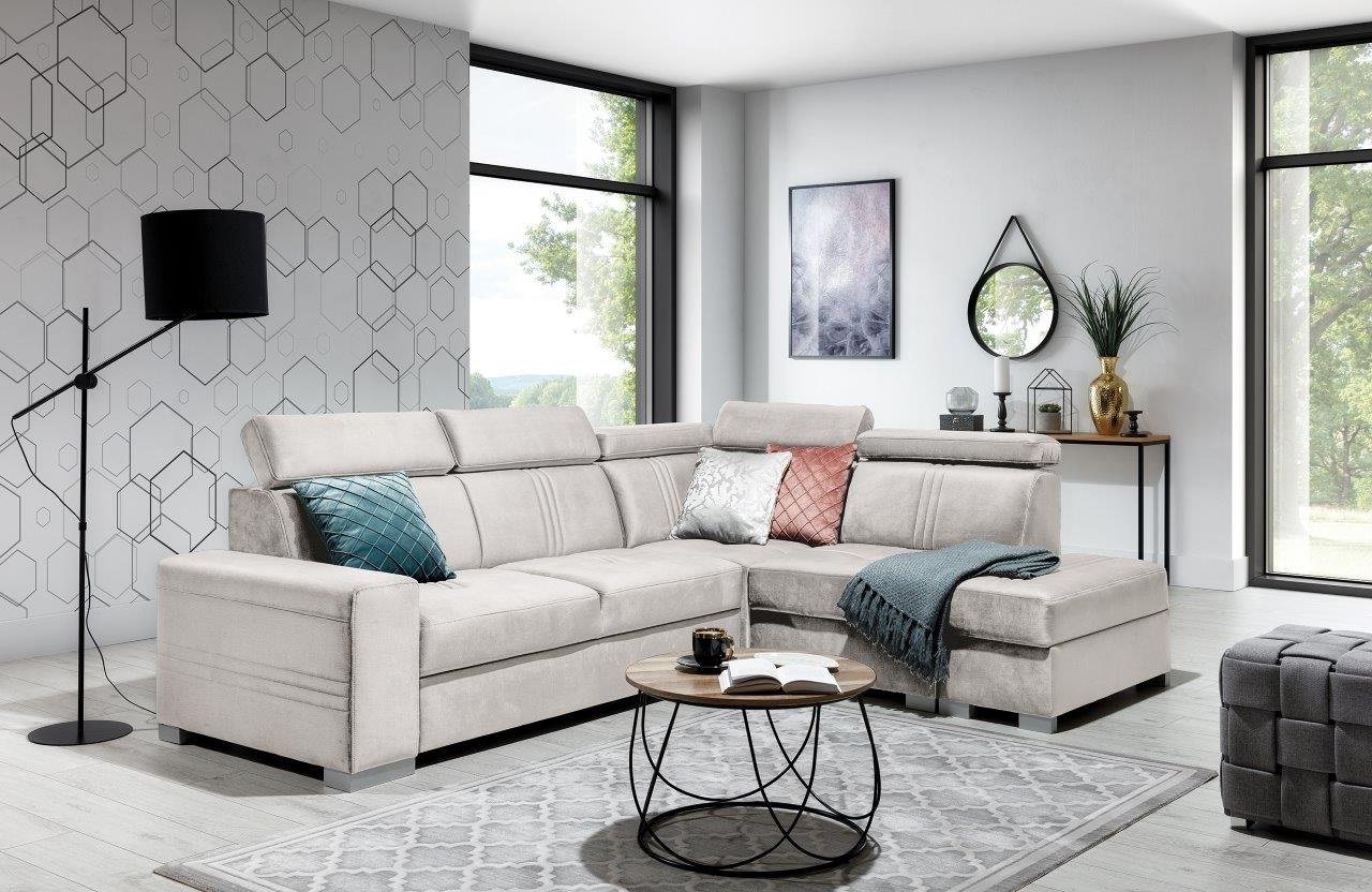 Fun Möbel Ecksofa Ecksofa Schlafsofa NOLAN inkl. USB-Anschluss, inkl. Bettkasten, Kopfteil verstellbar, Rundumbezug, Mit USB-Anschluss, Ottomane Rechts oder Links Fun Möbel Ecksofa Ecksofa Schlafsofa NOLAN inkl. USB-Anschluss, inkl. Bettkasten, Kopfteil verstellbar, Rundumbezug, Mit USB-Anschluss, Ottomane Rechts oder Links von Fun Möbel