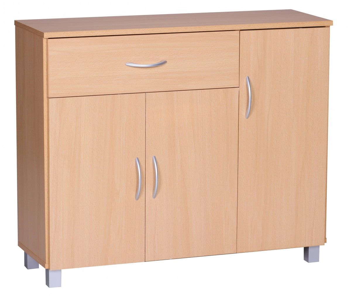 Kommode Sideboard - AMIRA - Buche 90 x 75 cm mit 3 Türen + 1 Schublade von Fun Moebel