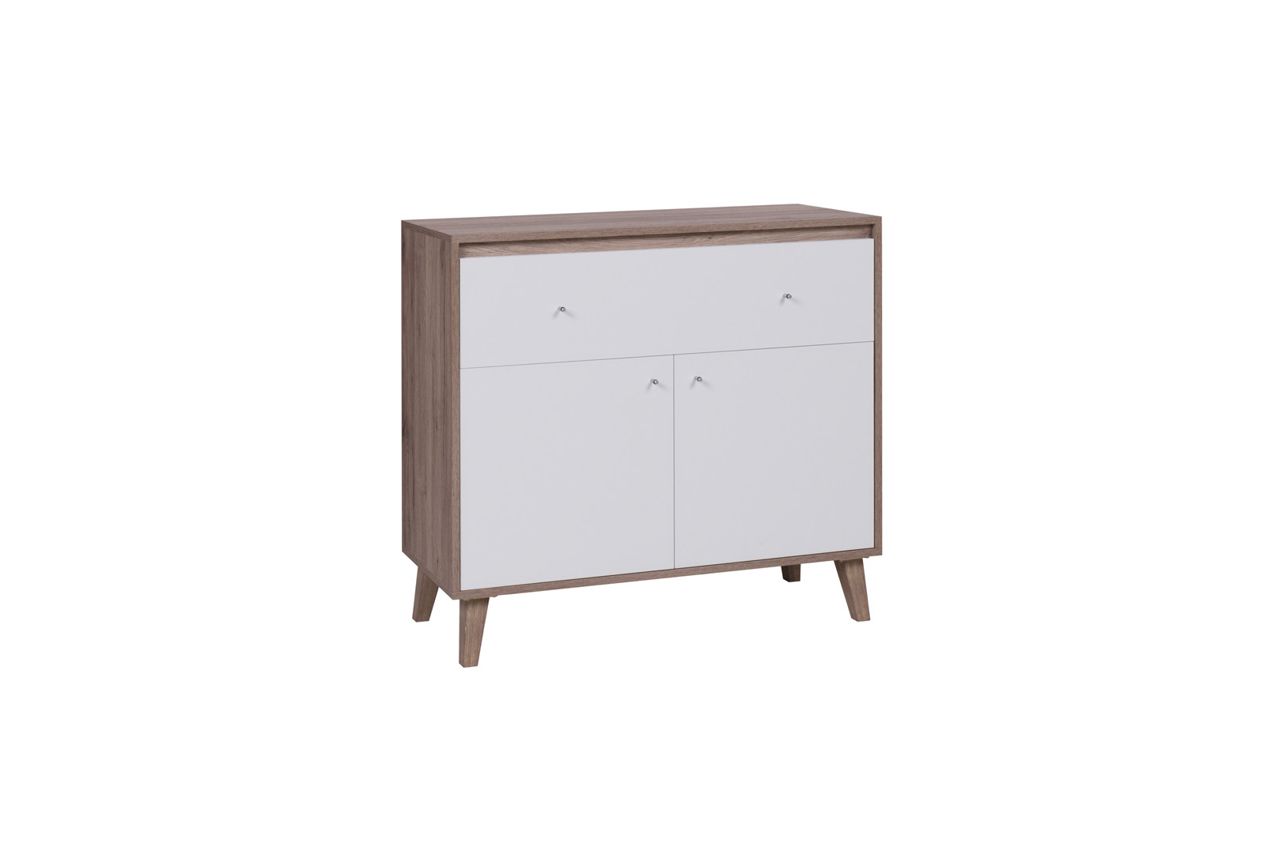 Kommode Sideboard Schrank KALMAR 100x90,5x40 cm in Sanremo / Weiss von Fun Moebel