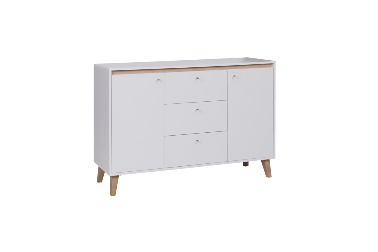 Kommode Sideboard Schrank KALMAR 135x90,5x40 cm in Weiss matt von Fun Moebel