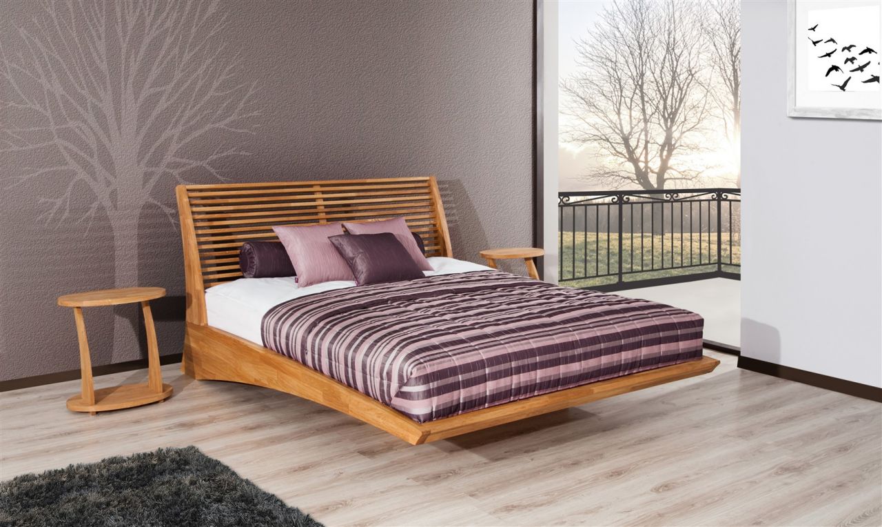 Massivholzbett Bett Schlafzimmerbett FRESNO Buche massiv 200x200 cm von Fun Moebel