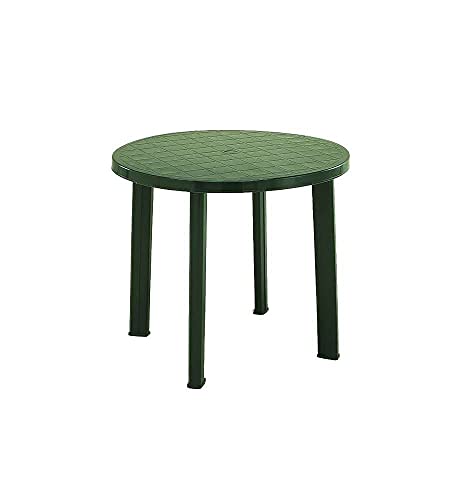 Runder Gartentisch, Made in Italy, 90x90x72 cm, Farbe Grün von Fun Star