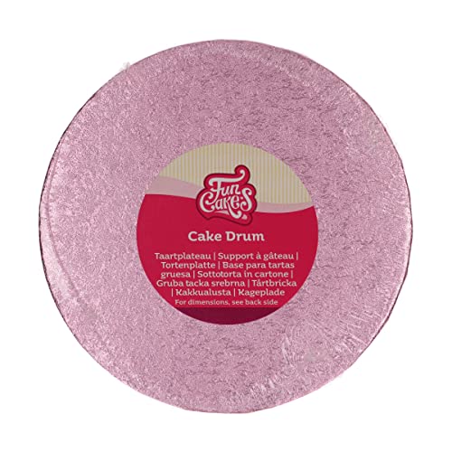 FunCakes Tortenplatte rund Ø20 cm - Rosa: Runde Tortenplatte, Basis für die Präsentation von Torten, Hohe Qualität, Luxuriöses Aussehen, 1 Stück. von FunCakes