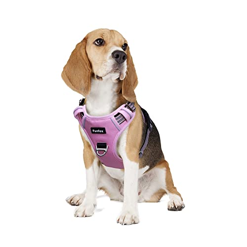 Funfox Hundegeschirr für Mittelgroße Hunde No Pull Geschirr Einstellbar Geschirrset Mittlere Hunde Anti Zug Brustgeschirr Hund Mittel Hunde Sicherheitsgeschirr Atmungsaktiv Dog Harness Rosa M von Funfox