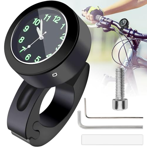 Funmo Motorraduhr,wasserdichte nachtleuchtende Motorrad Lenkeruhr,Digitaluhr Lenkeruhr,Motorraduhren für Lenker,Motorrad Fahrrad Uhr,Lenkerhalterung Uhr für Motorräder von Funmo