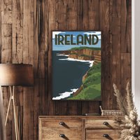 Irland Reiseposter, Druck, Geschenk, Cliffs Of Moher, Irish Decor Wall Art, Emerald Isle, Reisedruck, County Claire von FunnyStitchesCo