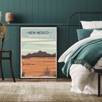 New Mexico Poster, Schiff Kunstdruck, State Map Albuquerque Print, Geschenk, Art, Chihuahuan Wüste von FunnyStitchesCo