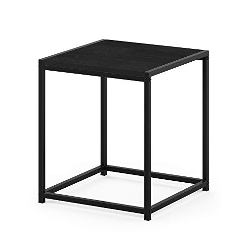 Furinno Camnus Beistelltisch mit 1 Ablagefläche, Holz, Schwarz, 40 x 40 x 45.29 cm von Furinno