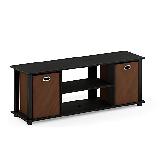 Furinno Econ TV Schrank/Entertainment Center mit 2 Einschüben, holz, Americano/Schwarz/Mittelbraun, 29.72 x 105.92 x 40.13 cm von Furinno