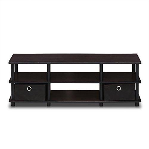 Furinno Econ TV Schrank/Entertainment Center mit 6 Fächern und 2 Einschüben, holz, Espresso/Schwarz, 39.62 x 108.66 x 40.39 cm von Furinno