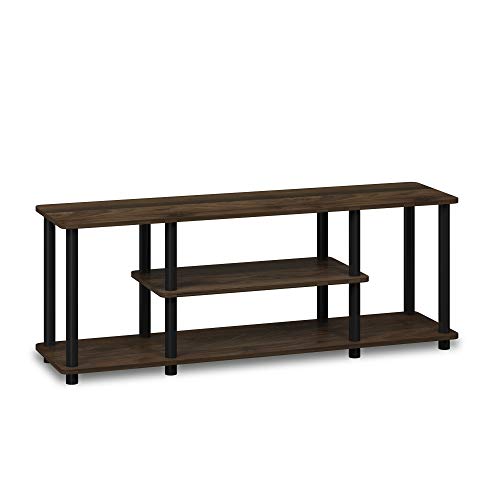 Furinno Entertainment/TV-Regal mit unterschiedlichen Ablageflächen, Columbia Walnut/Schwarz, 29.72 x 111.25 x 41.15 cm von Furinno