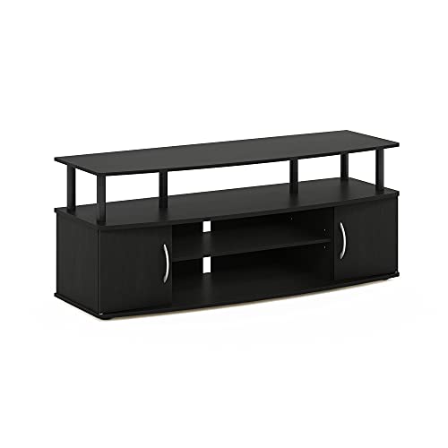 Furinno JAYA Großer TV-Schrank für bis zu 50-Zoll-TV mit 2 schließbaren Fächern, holz, Schwarz, 40.31 x 40.31 x 49.61 cm von Furinno