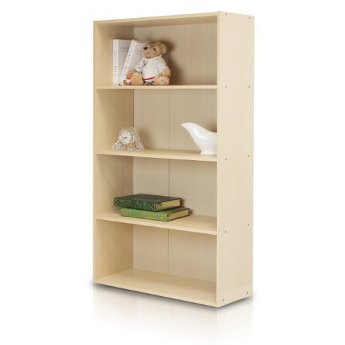 Furinno Regal mit 4 Fächern, Holz, Dampfbuche, 23.88 x 59.94 x 105.92 cm von Furinno