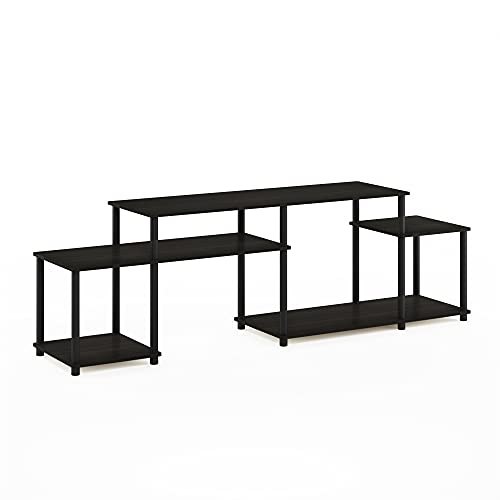 Furinno Turn-N Handel TV-Ständer für Fernseher bis zu 55 Zoll, Holzwerkstoff, Espresso/Schwarze Klassische Tube, 183.4(W) x 58(H) x 39.6(D) cm von Furinno