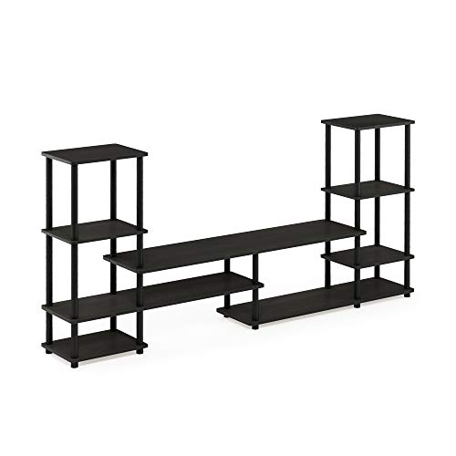 Furinno Turn-N-Tube Groß TV-Ständer, TV-Schrank, TV-Regal, Konsole, Espresso/Schwarz, 197.1 (Breite) x 93 (Höhe) x 29.7 (Tiefe) cm von Furinno