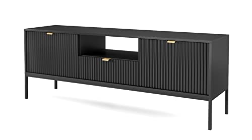 Fernsehschrank Nova RTV154 Unterschrank Lowboard 2 türen 1 Schublade Schwarz von Furniture24