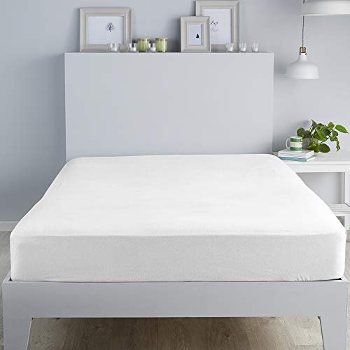 Fusion Brushed Bedding Gebürstete Bettwäsche – 28 cm Spannbetttuch, 100 Baumwolle, weiß, Einzelbett von Fusion