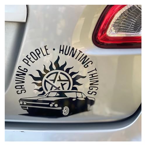 Supernatural Impala Auto Styling Ganzkörper Dekor Aufkleber und Abziehbilder Gestanzte Vinyl Auto Decortaion Zubehör Wasserdichte Teile (Color : Black, Size : 20CM) von Futaoo