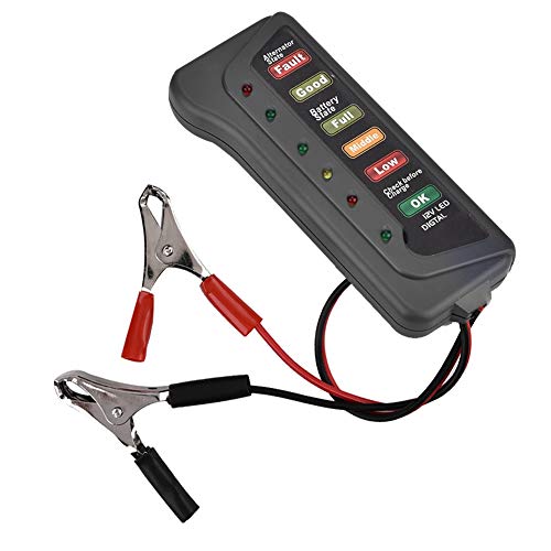 Auto Batterie Tester, Fydun Kfz Last Batterie Tester 12 V 6 LED Lichter Digital Lichtmaschine Tester Multi Funktionen Motorrad von Fydun