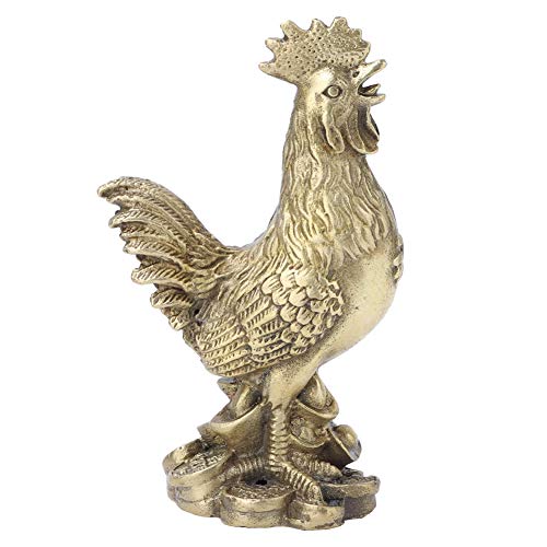 Reine Messing Hahn Skulpturen Feng Shui Ornament, Glück Reichtum Huhn Ornamente Hahn Huhn Feng Shui Home Dekorationen Handwerk Statuen von Fydun