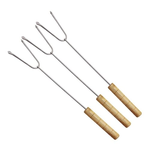 Grillen, Kochen, Fleisch, Gabel Grillgabel mit Holzgriff, Grillwerkzeug, 3 Stück(Color:Style 2) von GALSOR